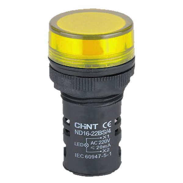 چراغ سیگنال زرد چینت ND16_22BS/4Yellow_220V