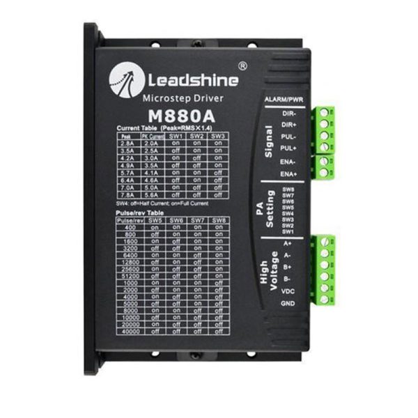 درایور استپر موتور برند لیدشاین (Leadshine) ساخت چین 7.8 آمپر دو فاز مدل M880A